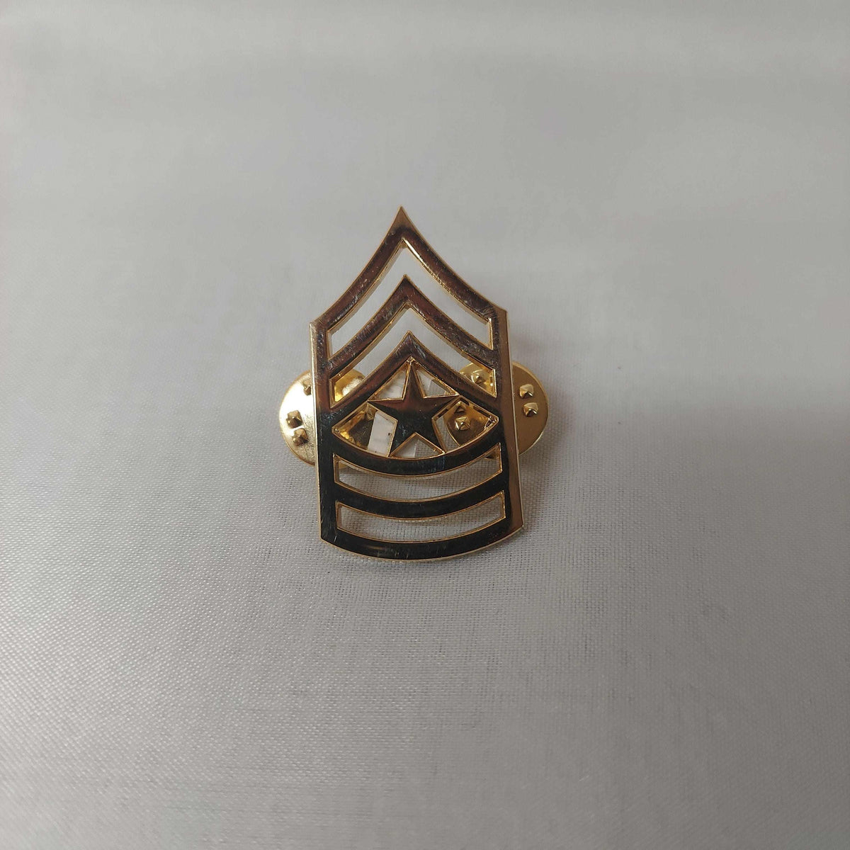 Army Sargent Major E9 Rank Insignia Pin comes in black or polished bra ...